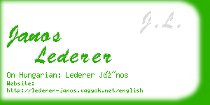 janos lederer business card